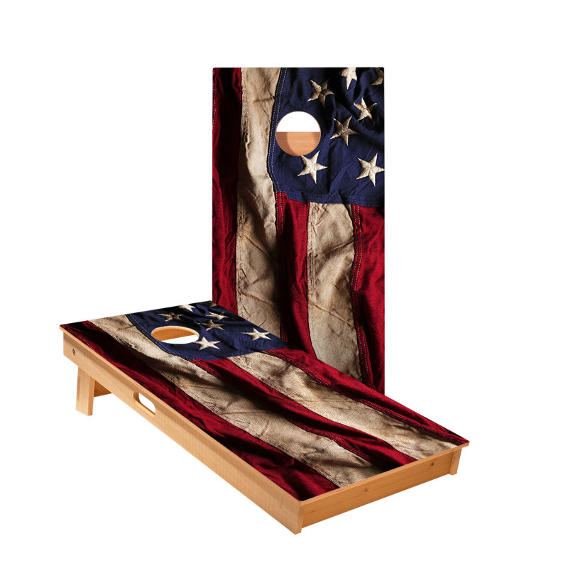 American Flag Cloth Star Cornhole Boards