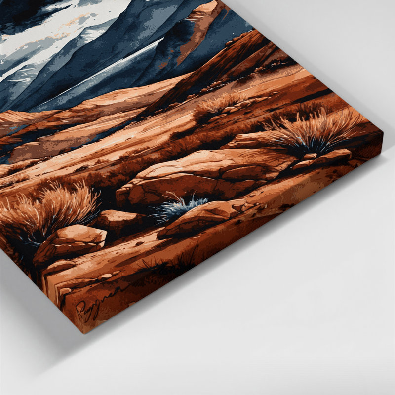 «Watercolor Landscape 49», art mural sur toile noire, H 11 po x l 14 po