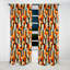 Motif de mosaïque rustique orange et bleu I - rideau occultant géométrique abstrait - 1 panneau-107536701