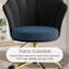 Fauteuil de coiffeuse pivotant en velours moderne à hauteur ajustable avec base dorée et roulettes Modern-123032011