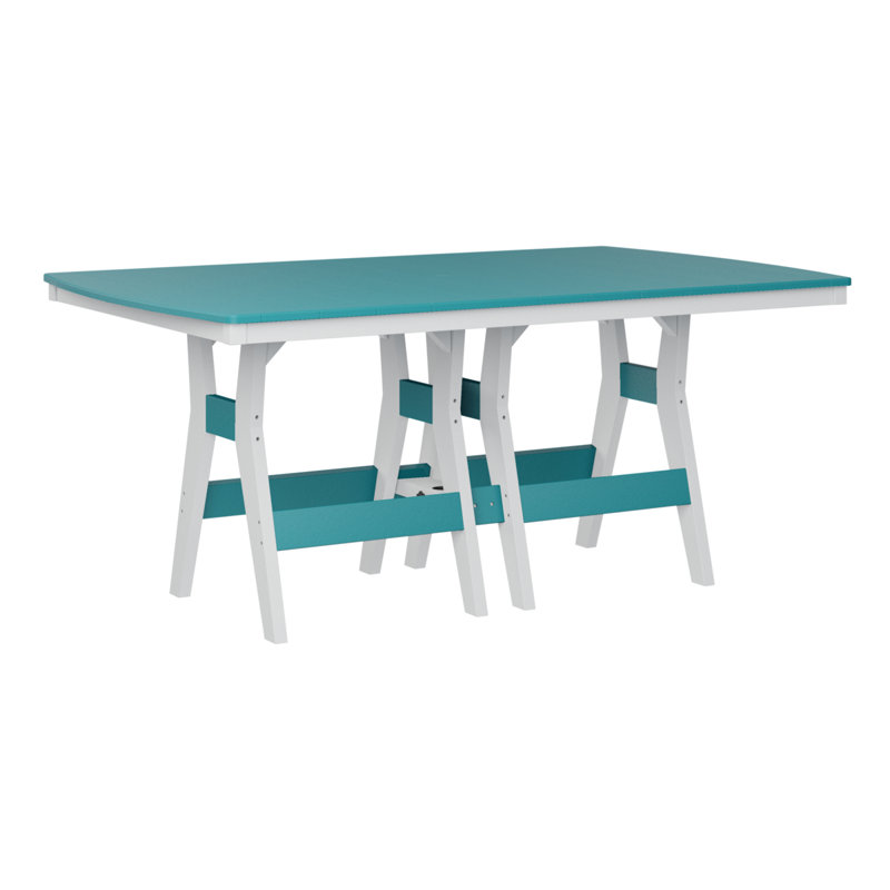 Table de bar rectangulaire Bulger, Bleu Aruba, H 38,87 po x l 72 po x P 44 po