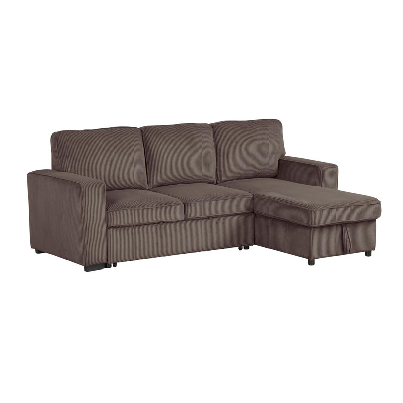 92.6" W Contemporary Sectional, Brown, Brown