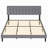 King Size Bed Frame with Upholstered Headboard, Sturdy Metal Frame