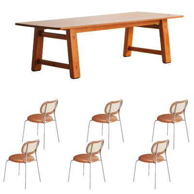 Thickened solid wood dining table
