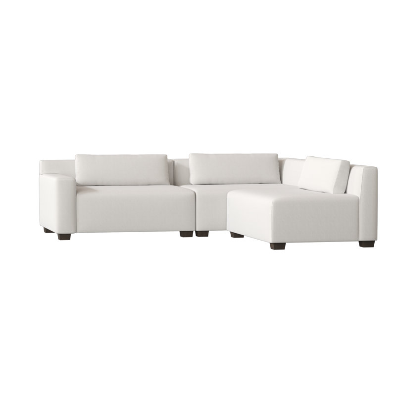 Alisa Chaise Sectional, Highlander Olive, Brown Mahogany