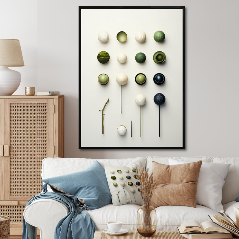 Gilderoy Minimalisme Golf Tees II - art mural grand golf, H 32 po x l 24 po x P 1 po, Cadre flottant noir