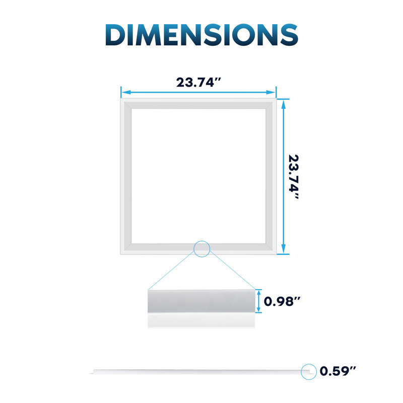 Dimmable Square Flat Panel Ceiling Light