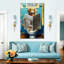 Golden retriever sur une toilette sur toile-940256005