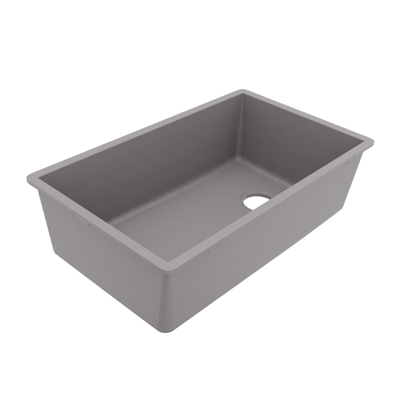Évier de cuisine à simple cuve en composite 31 3/4 po x 19 1/4 po Karran, Gris