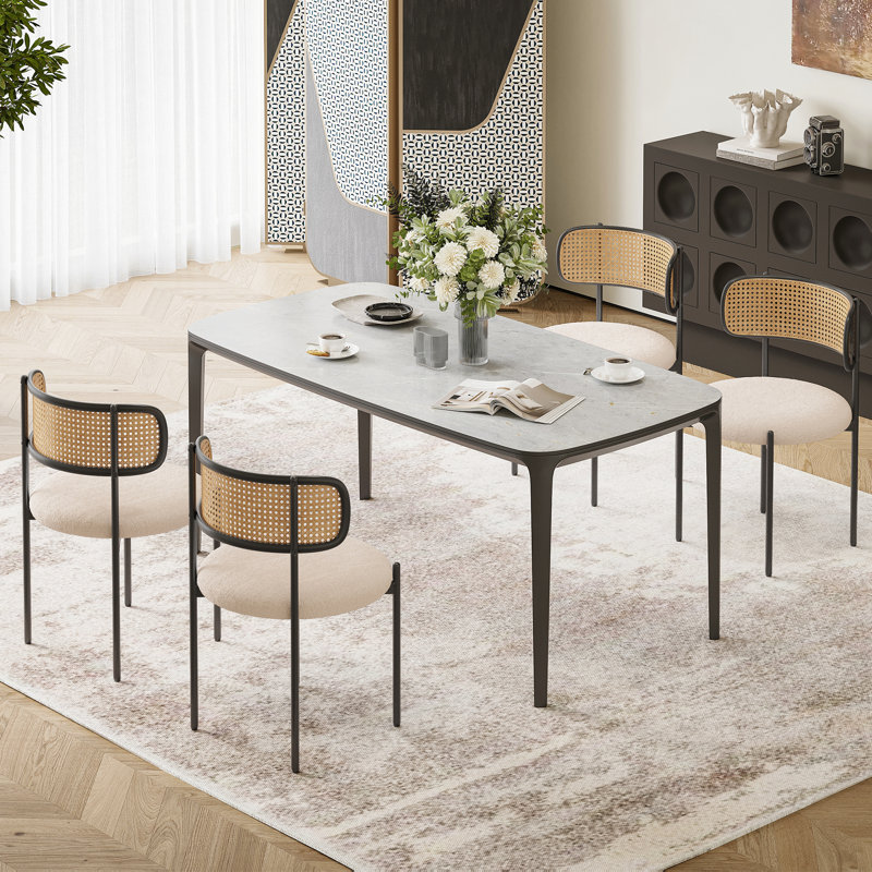 Chaise d'appoint en tissu Amett, Marron clair