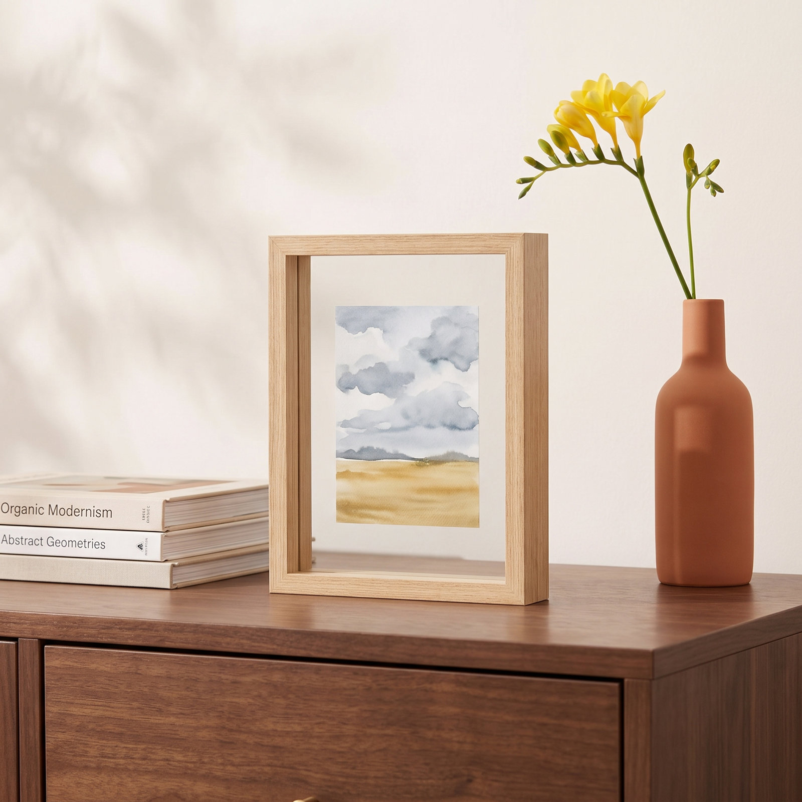 Luiz Wood Floater Picture Frame, 6" x 8", Natural