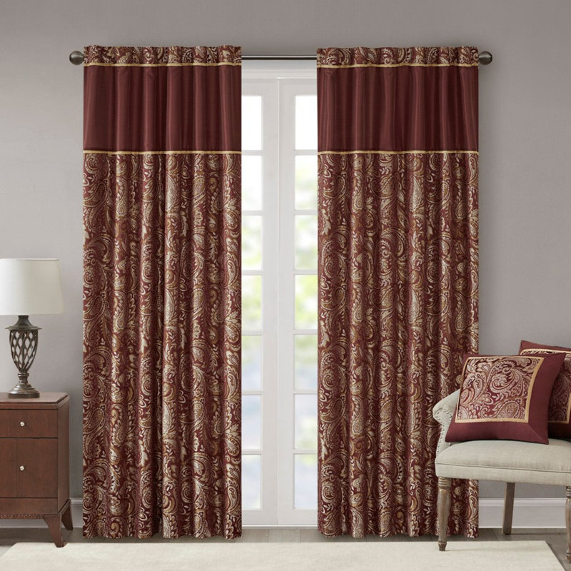 Paire de rideaux en jacquard (2 panneaux de fenêtre)