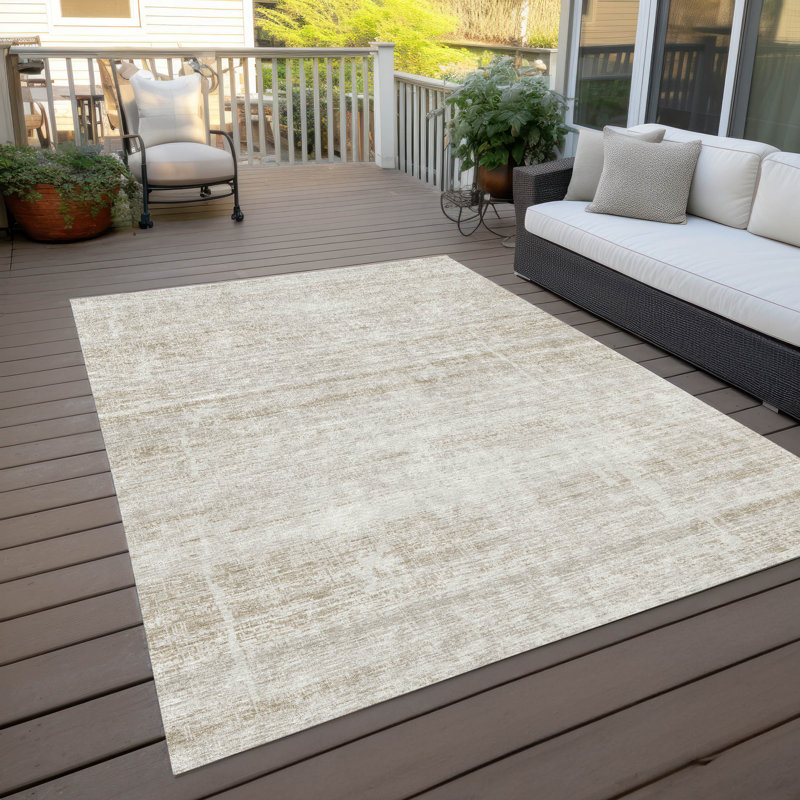 Tapis intérieur / extérieur Malchow avec envers antidérapant, Rectangle 10 pi x 14 pi