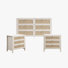 Boho Rattan 3 Piece Bedroom Set, Farmhouse 6-drawer Dresser And 2 Nightstand
