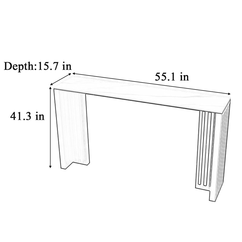 Table de bar Light Rock, H 41,3 po x L 55,1 po x l 15,7 po