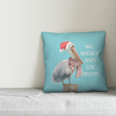  Beachy Little Christmas Throw Pillow
