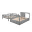 Lit superposé double au-dessus de double avec lit gigogne simple, gris