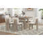 Ensemble de salle à manger 7 pièces 7 pièces, 1 table rectangulaire avec base à tréteaux et 6 chaises rembourrées-945915960