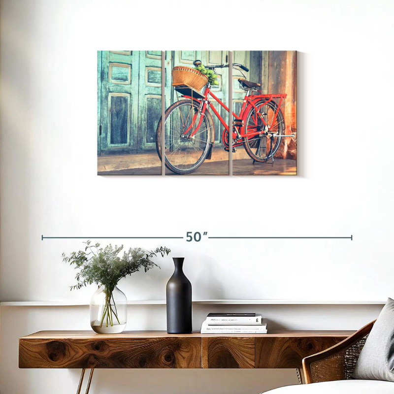 Mehar Hipster Red Bicycle, 20" H x 33" W