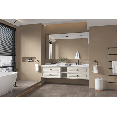 Très grand miroir de meuble-lavabo mural à cadre rectangulaire l 84 po x H 48 po, miroir mural HD pour salle de sport et studio de danse