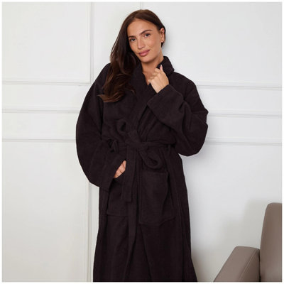 100% Cotton Mid-Calf Bathrobe with Pockets