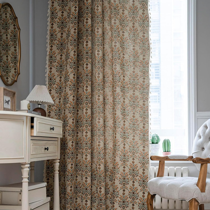 Rideau semi-transparent en polyester 2 panneaux Boho, L 52 po x L 96 po