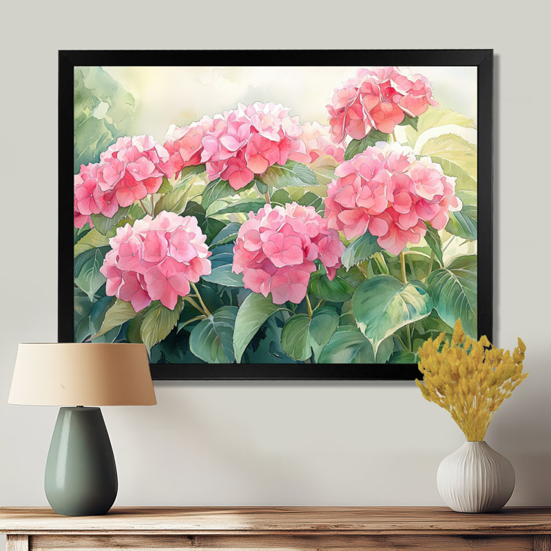 Ingelotte - Floral Wall Art, H 30 po x l 40 po, Floater Framed, Noir, noir, noir, noir