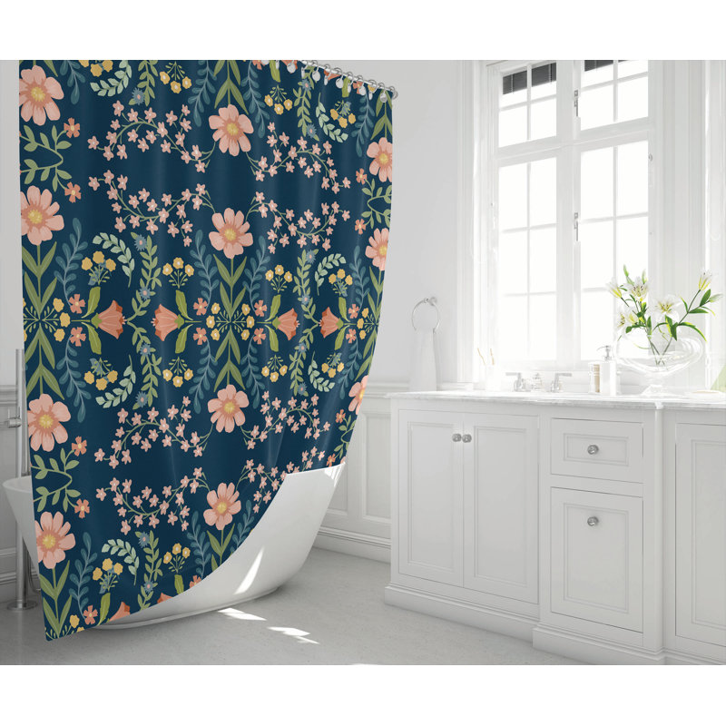 Cecelia Ultra-Thin Lightweight Shower Curtain, Blue