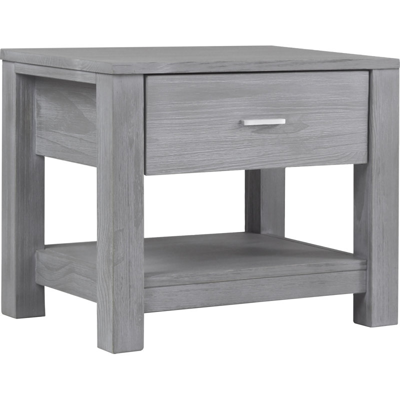 Loft 22.5'' W Solid Wood Nightstand, Brushed Gray