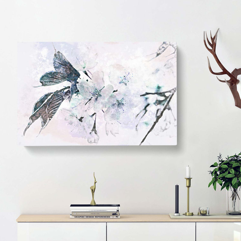 Japanese Cherry Tree In Abstract - Wrapped Canvas Print, 50cm H x 76cm W x 3cm D