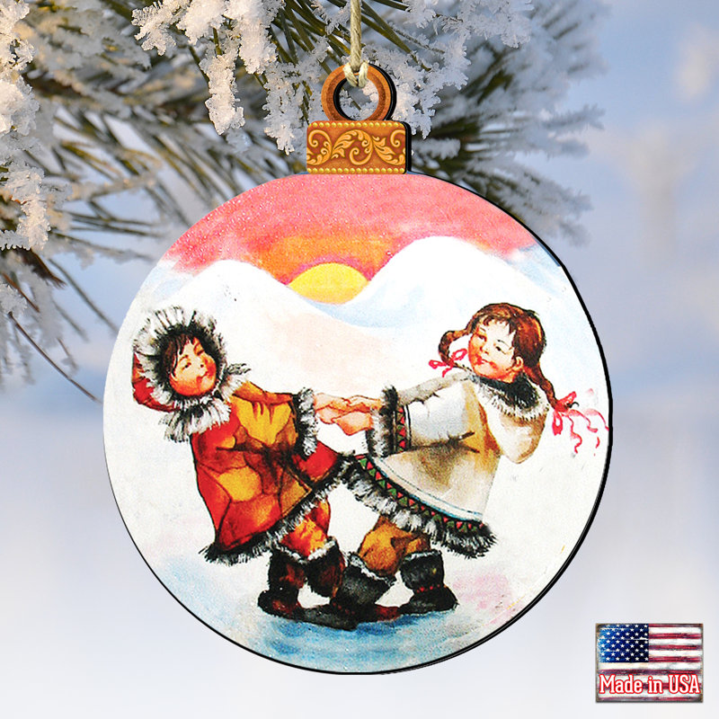 5'' Handmade Wood Shatterproof Holiday Shaped Ornament