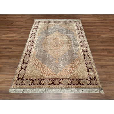 Tapis en laine beige noué à la main Original Original