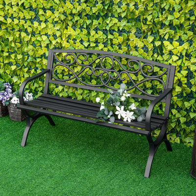 Banc de jardin en acier inoxydable Carmala