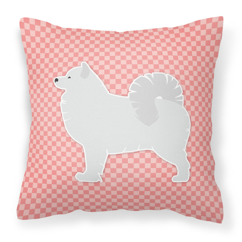 Coussin décoratif intérieur/extérieur carré samoyède, H 18 po x l 18 po x P 3 po, Rose