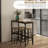 Homcom bar table set for 4, industrial high top table with bar stools, 5-piece small kitchen table and chairs for pub, dining room, rustic brown - stylish and space-saving