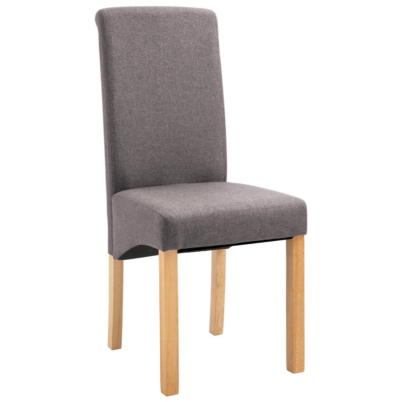 Chaise d'appoint rembourrée avec structure en bois, Taupe, 2