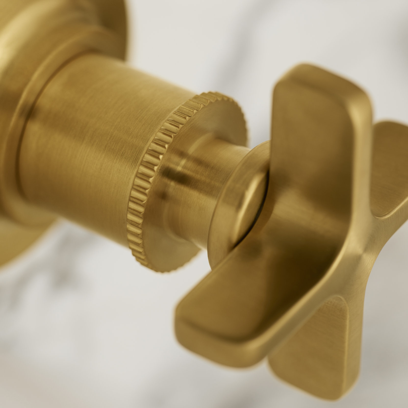 Castia Wall-Mounted Bath Faucet Trim, Moderne Brass