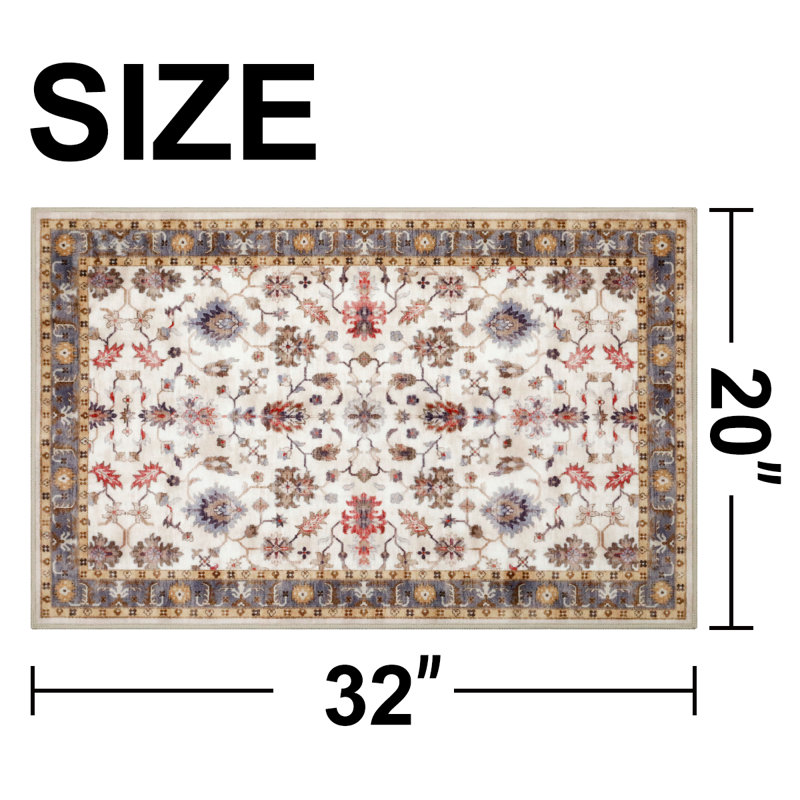Tapis de couloir antidérapant à doublure en caoutchouc antidérapant Home Decor, Rectangle 1 pi 8 po x 2 pi 8 po