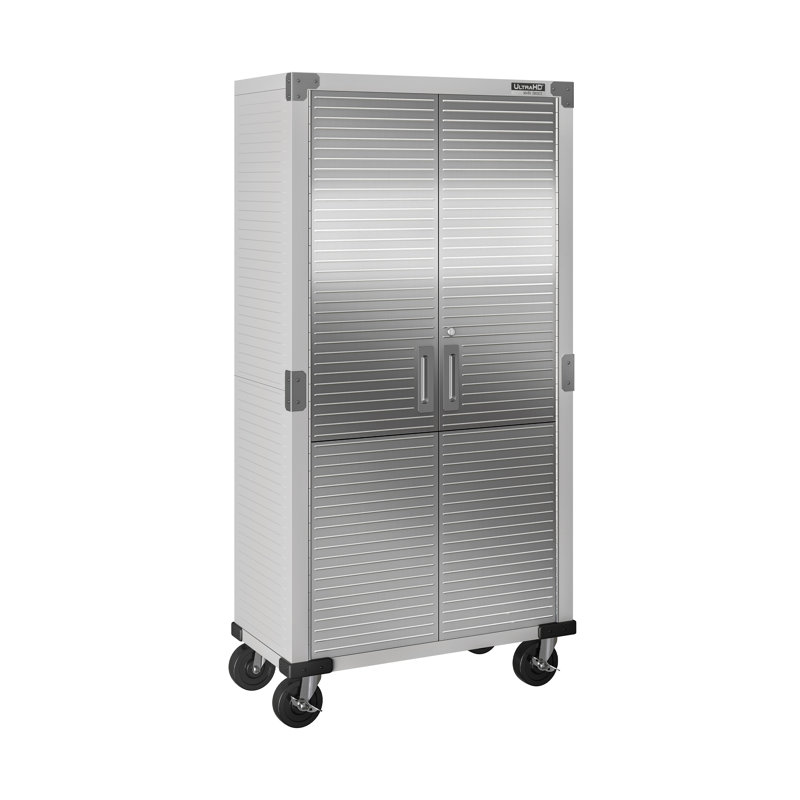 Seville Classics UltraHD 2 Piece Stainless Steel Storage System, 90.5" H x 36" W x 18" D, Granite