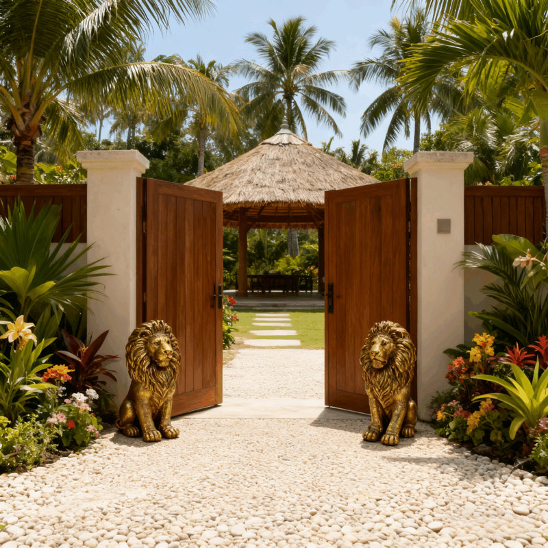 Statue de jardin lion surdimensionnée 24 po H