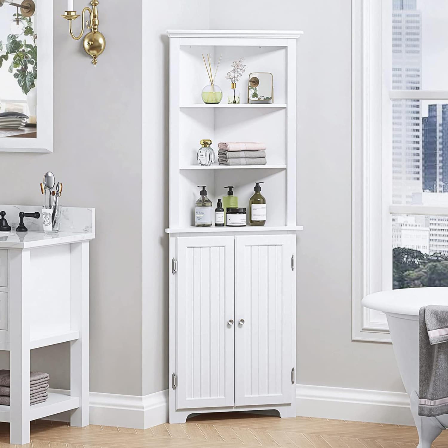 Lark Manor™ Bathroom Corner Floor Storage Bathroom