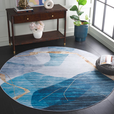 Tapis bleu / doré Bennita 836