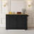 48 Inch Large Kitchen Island With Drop Leaf,power Outlet,internal Storage Rack,rolling Kitchen Storage Cart On 5 Wheels With 5 Open Side Racks,for Kitchen,dining Room,black(not Include Stools)-1011188403