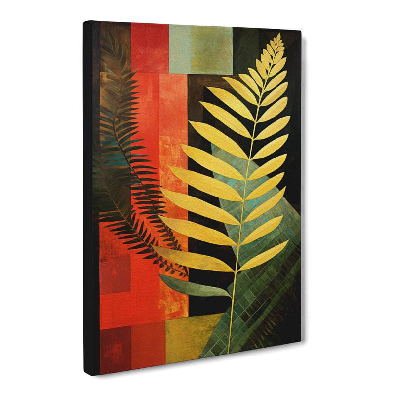 Fern Leaf Constructivism - Wrapped Canvas, 76cm H x 50cm W x 3cm D