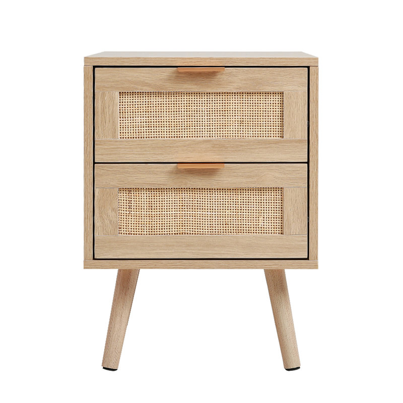 Ahamadou 40cm W Rattan Bedside Table