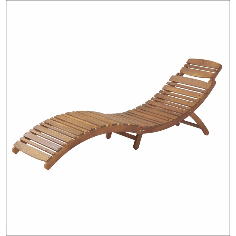 LAHAINA WOOD FOLDABLE CHAISE LOUNGE, Brown
