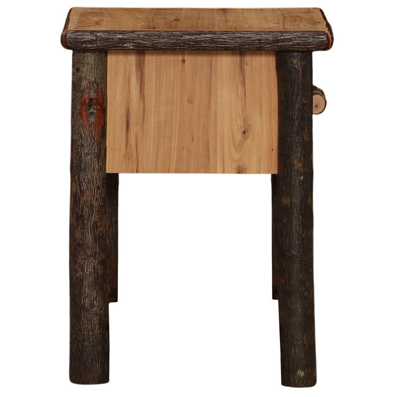 Mini-table de chevet à un tiroir Hickory, Brun