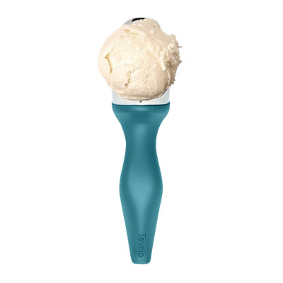 Tovolo Tilt-Up Ice Cream Scoop Heat-Retaining Chrome Zinc Alloy for Hard Ice Cream, Marine Blue