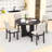 Dining Table Set with 4 Upholstered Chairs