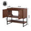 Armoire de salle de bain autoportante moderne à 2 tablettes à chevron l 35 po x P 18 po x H 33 po Juhl (lavabo non inclus), noyer-113431539